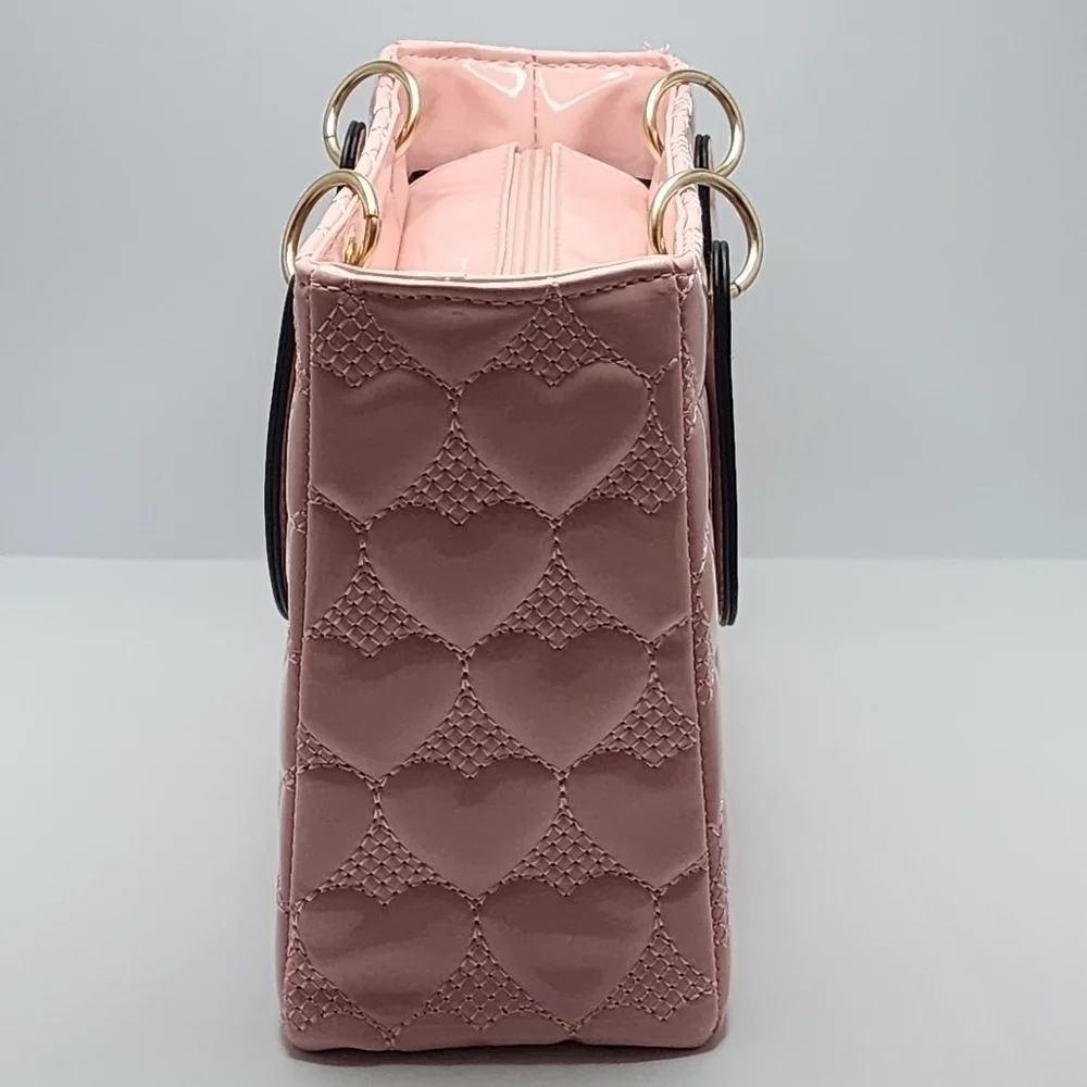 Quilted Heart Top Handle Handbag